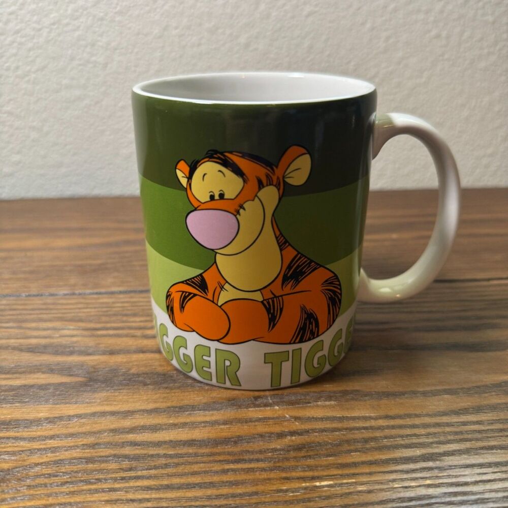 Disney Store Tigger Coffee Mug 12 oz Green Striped Winnie the Pooh Character